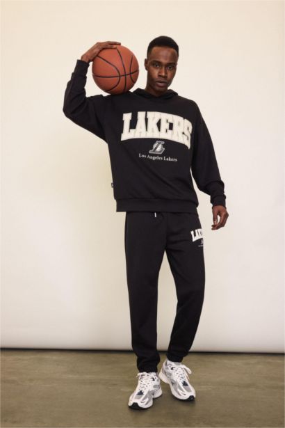 NBA Los Angeles Lakers Jogger Eşofman Altı Standart Fit Cepli Esnek Bantlı Paça Skuba Dalgıç Kumaş