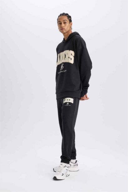 NBA Los Angeles Lakers Jogger Eşofman Altı Standart Fit Cepli Esnek Bantlı Paça Skuba Dalgıç Kumaş