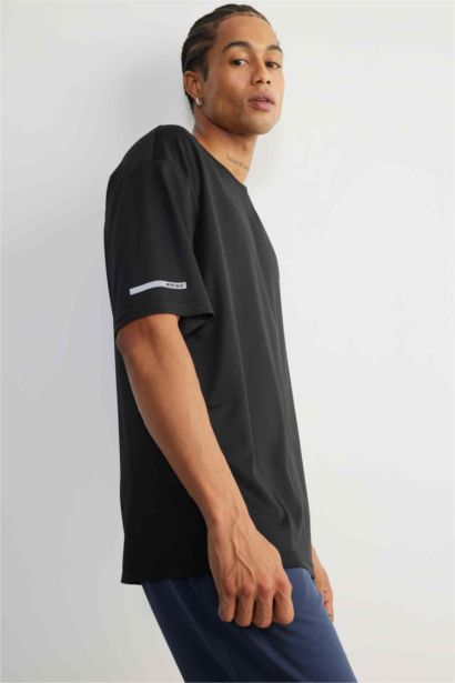 DeFactoFit Boxy Fit Crest Printed Sports T-Shirt