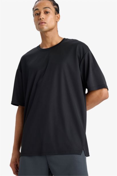 DeFactoFit Boxy Fit Crest Printed Sports T-Shirt