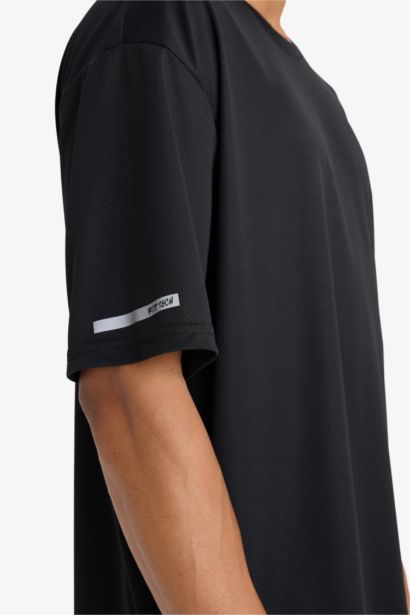 DeFactoFit Boxy Fit Crest Printed Sports T-Shirt