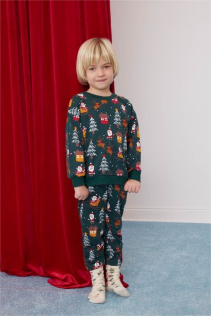 Baby Boy Christmas Themed Sweatshirt Sweatpants 2 Piece Set