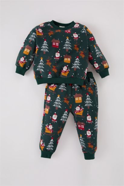 Baby Boy Christmas Themed Sweatshirt Sweatpants 2 Piece Set