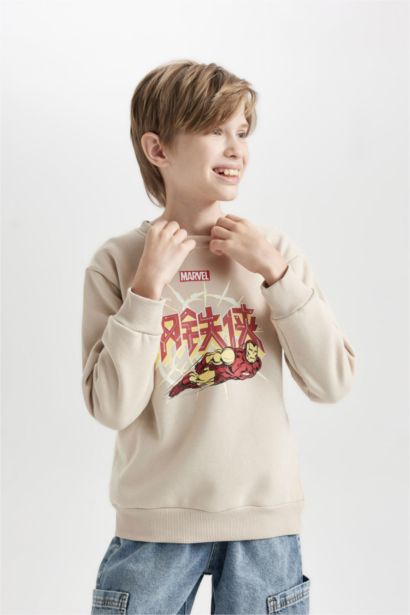 سويت شيرت ثقيل قصة عادية بياخة مستديرة من مارفل