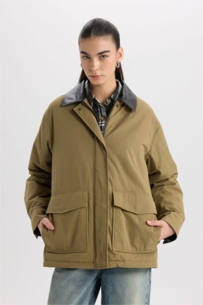 Polo Yaka Mont Fermuar Çıtçıtlı Cepli Mevsimlik Pamuklu