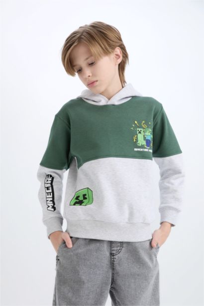 Minecraft Kapüşonlu Sweatshirt Erkek Çocuk