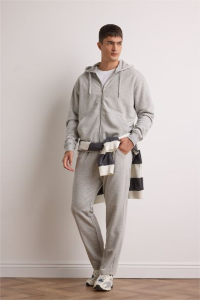 بنطلون سويت بانتس بيزك سادة قصة عادية برباط من الخصر