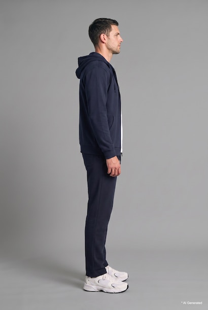 Regular Boxy Fit Elastic Waist Straight Leg Trousers