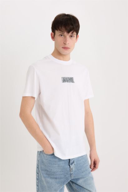 Marvel Logo Only Regular Fit Crew Neck T-Shirt