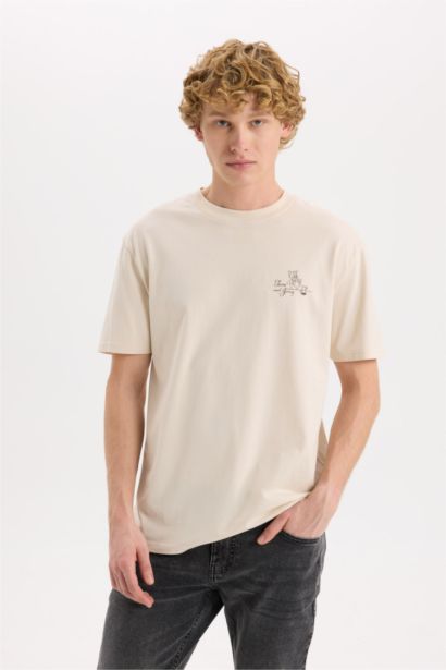 Regular Fit Tom & Jerry Licensed Crew Neck Printed Short Sleeve T-Shirt