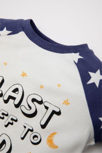 Pijama Takımı Yıldız Desenli Uzun Kollu Penye Üst Beli Lastikli Uzun Alt Erkek Bebek