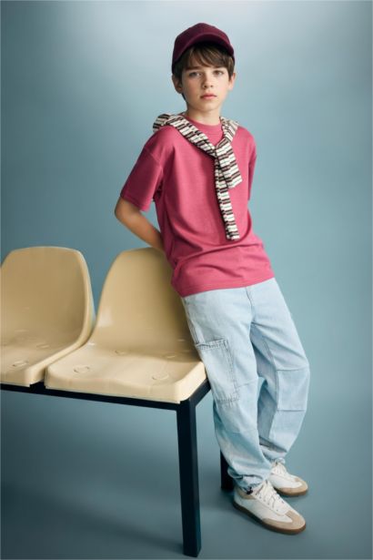 بنطرون جينز ولادي باراشوت بجيب