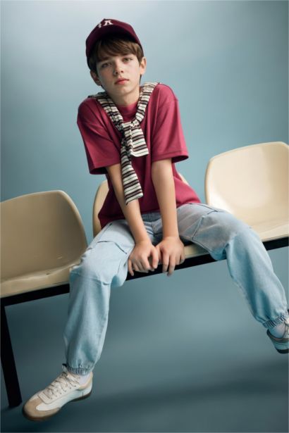 بنطرون جينز ولادي باراشوت بجيب