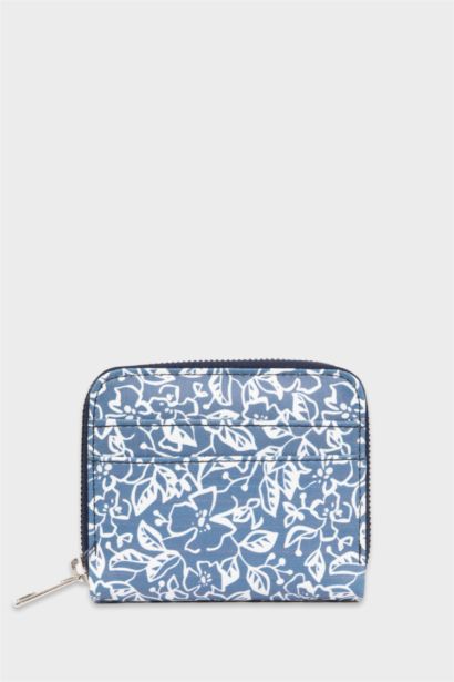 Kadın Çiçek Desenli Suni Deri Cüzdan