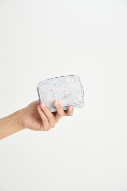 Kadın Çiçek Desenli Suni Deri Cüzdan