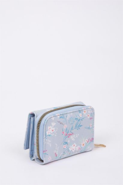 Kadın Çiçek Desenli Suni Deri Cüzdan