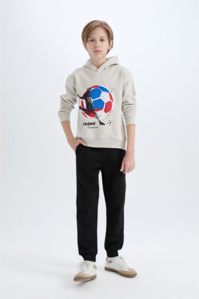 Boy Thick Printed Hoodie Sweatpants 2 Piece Set