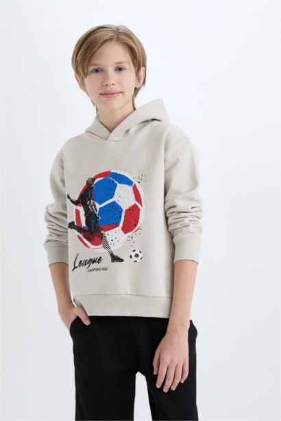 Boy Thick Printed Hoodie Sweatpants 2 Piece Set