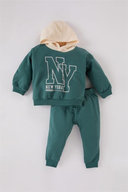 Baby Boy Printed Hoodie Sweatpants 2 Piece Set