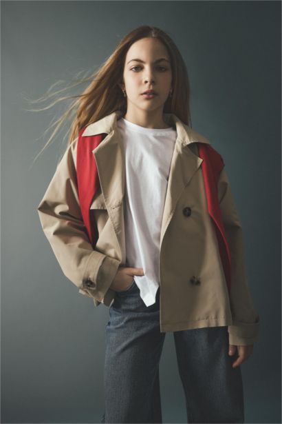Girl Regular Fit Trench Coat