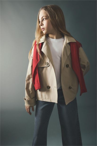 Girl Regular Fit Trench Coat