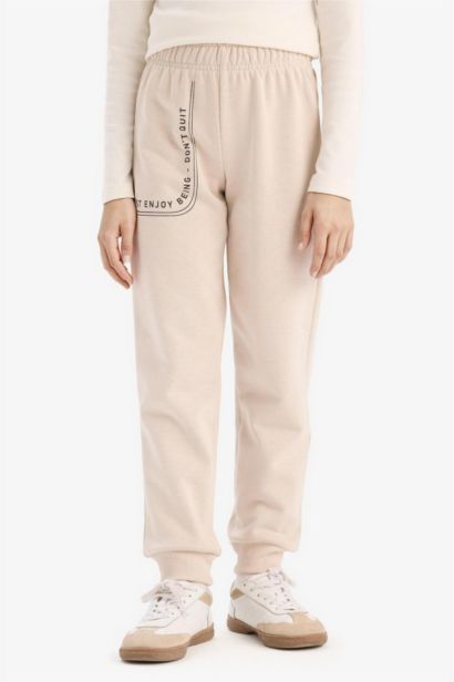 Girl Printed Elastic Waist Leg Jogger Sweatpants