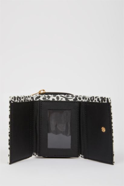 Kadın Leopar Desenli Suni Deri Cüzdan