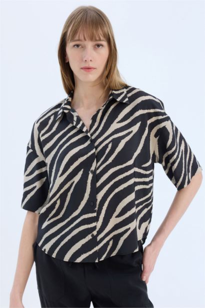 Oversize Fit Shirt Collar modal Short Sleeve Shirt