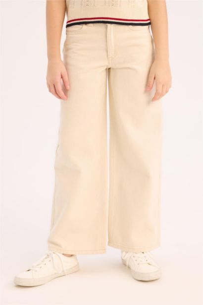 Wide Leg Geniş Paça Pamuklu Pantolon Kız Çocuk