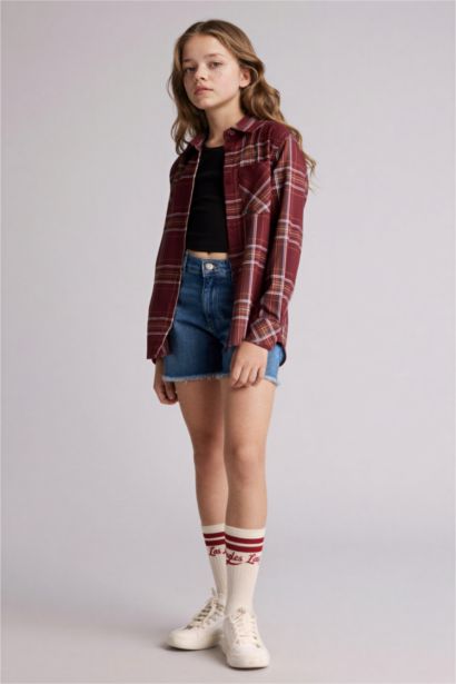 Джинсовые шорты с потертостями для девочек