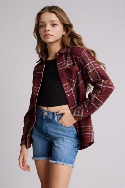 Джинсовые шорты с потертостями для девочек