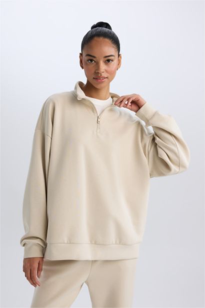 Sweatshirt de sport à demi-fermeture zip Coupe standard de DeFactoFit