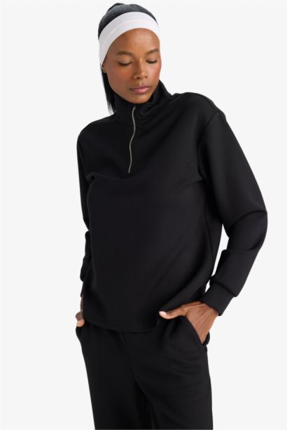 Sweatshirt Oversize à col polo demi zip