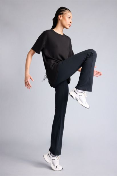 T-shirt de sport oversize en modal à col rond et manches courtes