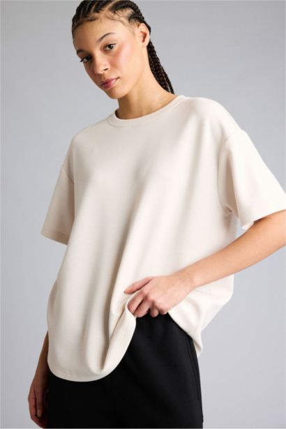 Oversize Fit Crew Neck Sports Modal T-Shirt