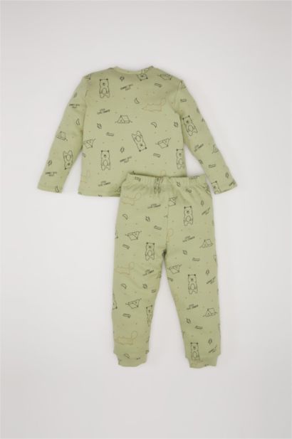 Baby Boy Bear Printed Top Bottom 2 Piece Pajama Set