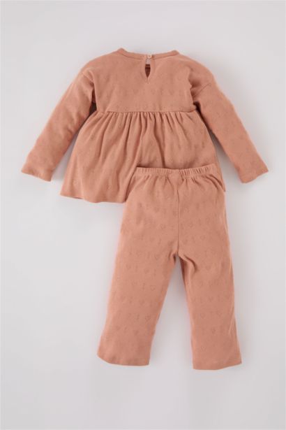 Ensemble de Pyjama Top Col rond à manches longues et pantalon pour BéBé Fille