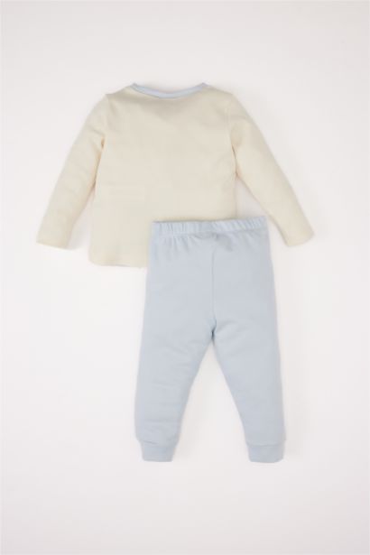 طقم بيجاما بيبي بناتي قصة عادية بطبعة يونيكورن - قطعتين