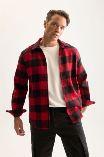 Regular Fit Flanel Long Sleeve Shirt