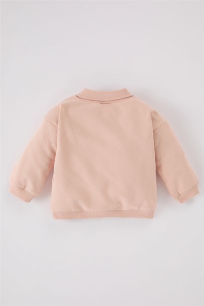 Sweatshirt à col chemise avec imprimé pour bébé fille