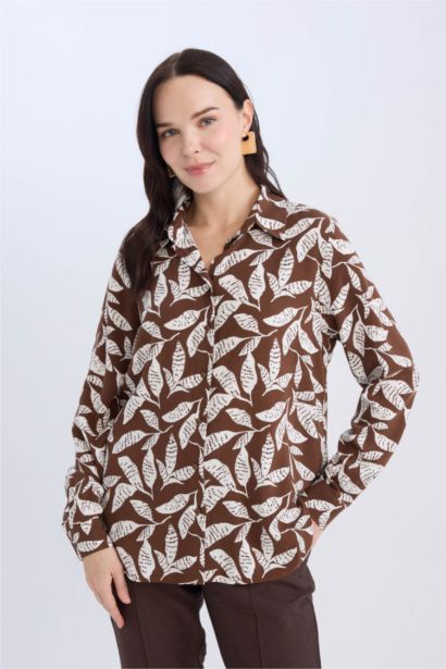 Regular Fit Shirt Collar Long Sleeve Shirt