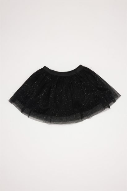 Baby Girl Crew Neck Shiny Printed Sweatshirt Skirt 2 Piece Set