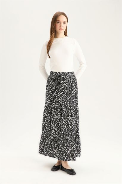 Printed Viscose Maxi Skirt