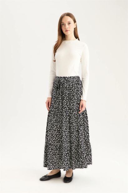 Printed Viscose Maxi Skirt