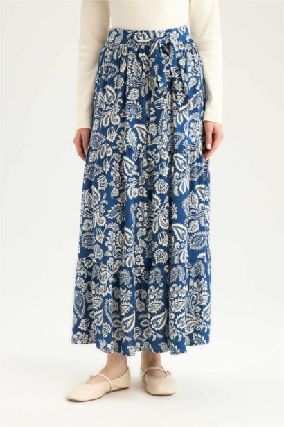 Printed Viscose Maxi Skirt