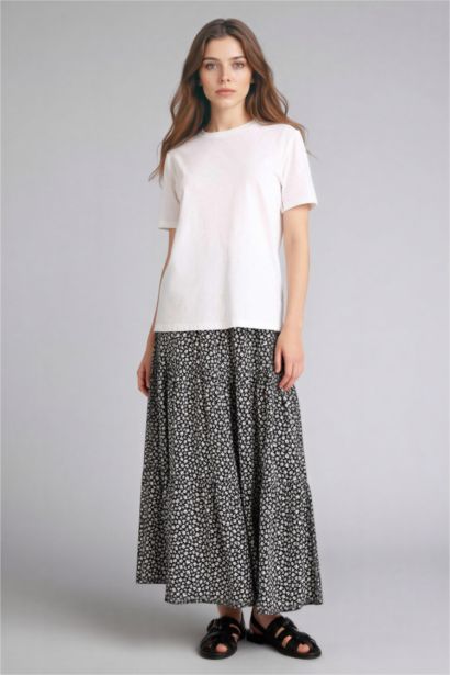 Printed Viscose Maxi Skirt