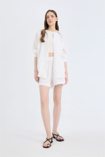 Chemise oversize basique à manches longues