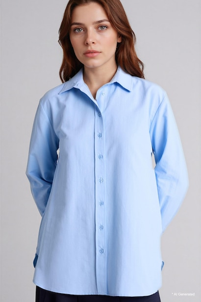 Relax Fıt Gömlek Yaka Poplin Tunik