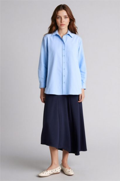 Relax Fıt Gömlek Yaka Poplin Tunik