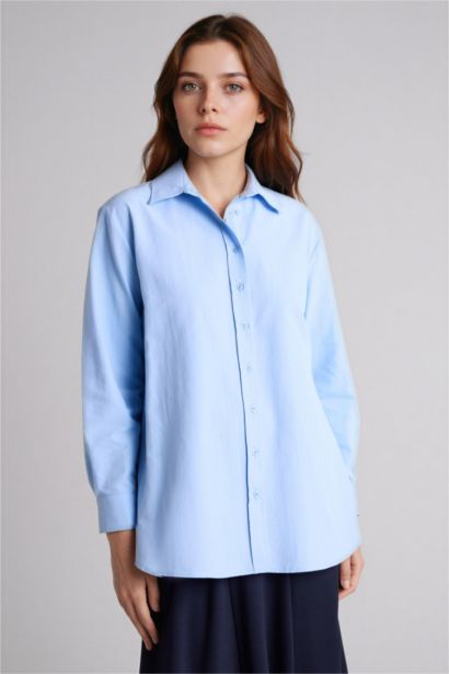 Relax Fıt Gömlek Yaka Poplin Tunik